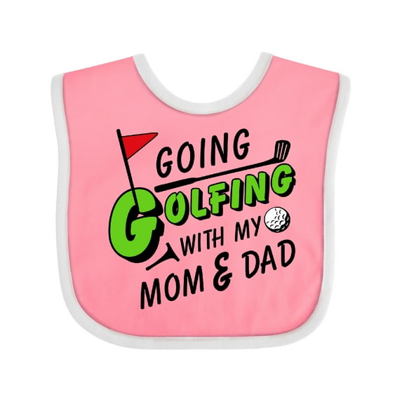 Inktastic Going Golfing with My Mom and Dad Kids Golf Boys or Girls Baby Bib
