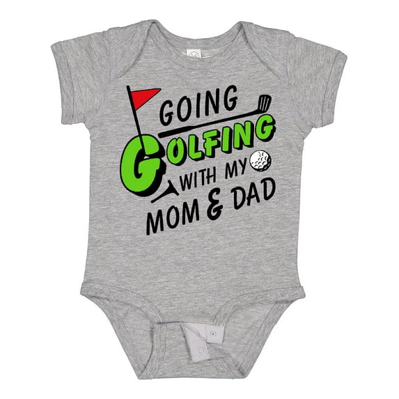Inktastic Going Golfing with My Mom and Dad Kids Golf Boys or Girls Baby Bodysuit