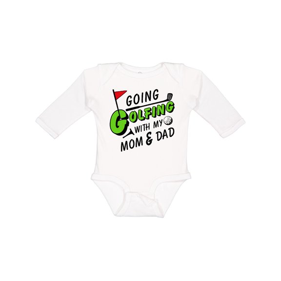 Inktastic Going Golfing with My Mom and Dad Kids Golf Boys or Girls Long Sleeve Baby Bodysuit