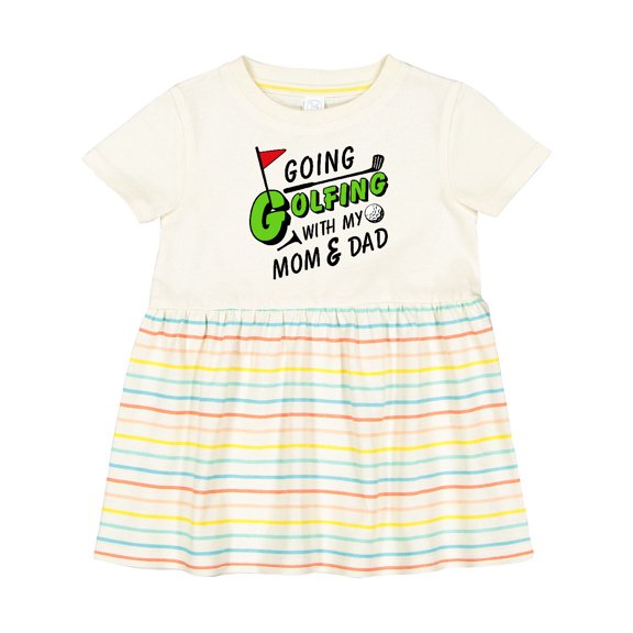 Inktastic Going Golfing with My Mom and Dad Kids Golf Girls Baby Dress