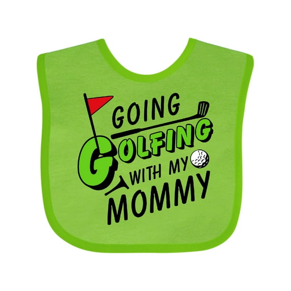 Inktastic Going Golfing with My Mommy- Kids Golf Boys or Girls Baby Bib