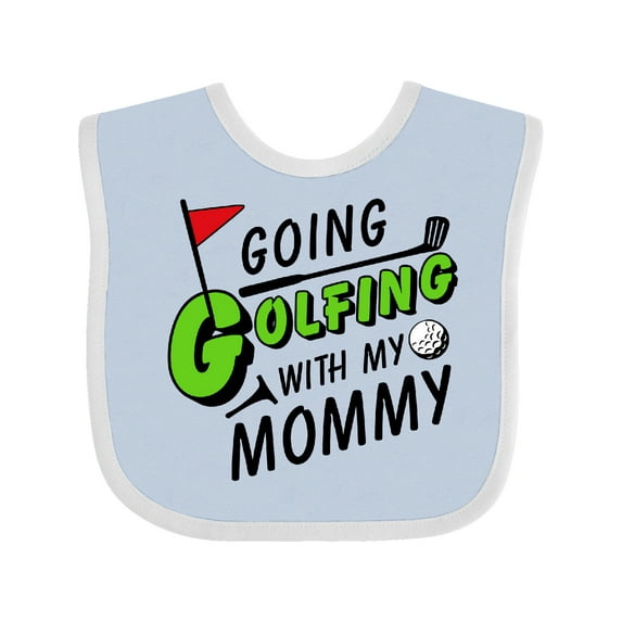 Inktastic Going Golfing with My Mommy- Kids Golf Boys or Girls Baby Bib