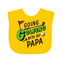 Inktastic Going Golfing with My Papa Kids Golf Boys or Girls Baby Bib