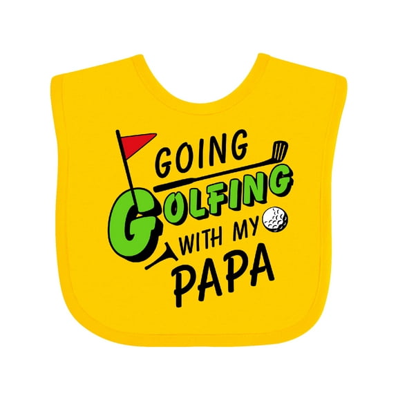 Inktastic Going Golfing with My Papa Kids Golf Boys or Girls Baby Bib