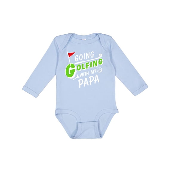 Inktastic Going Golfing with My Papa- Kids Golf Boys or Girls Long Sleeve Baby Bodysuit