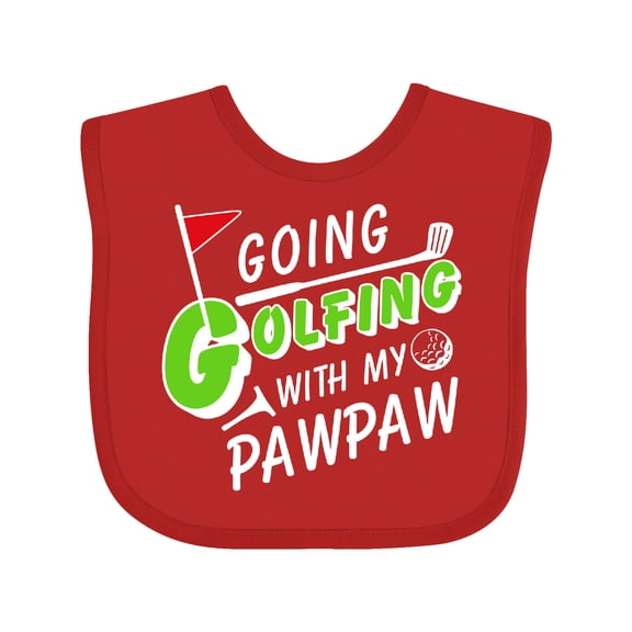 Inktastic Going Golfing with My Pawpaw- Kids Golf Boys or Girls Baby Bib