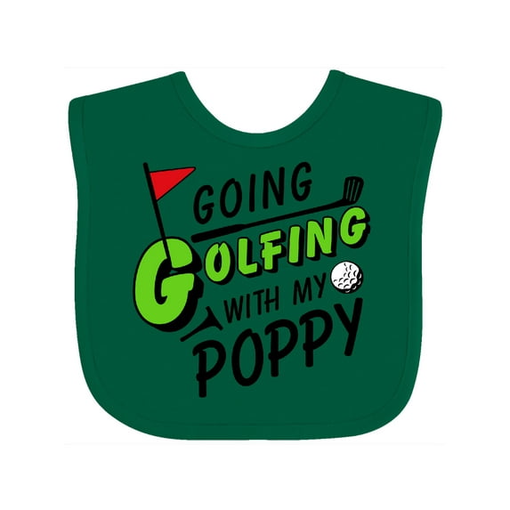 Inktastic Going Golfing with My Poppy- Kids Golf Boys or Girls Baby Bib