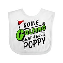 Inktastic Going Golfing with My Poppy- Kids Golf Boys or Girls Baby Bib
