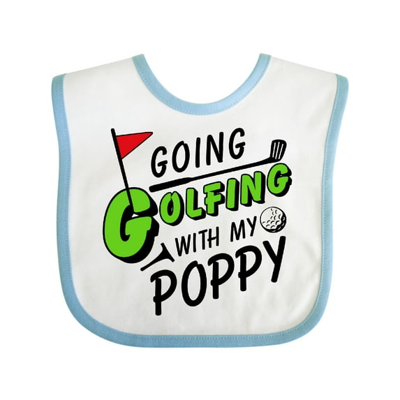 Inktastic Going Golfing with My Poppy- Kids Golf Boys or Girls Baby Bib