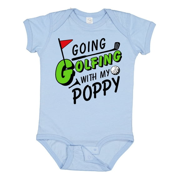 Inktastic Going Golfing with My Poppy Kids Golf Boys or Girls Baby Bodysuit