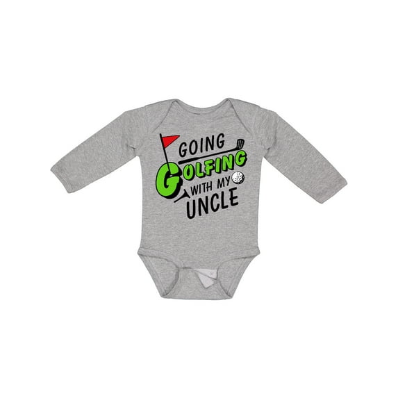 Inktastic Going Golfing with My Uncle Kids Golf Boys or Girls Long Sleeve Baby Bodysuit