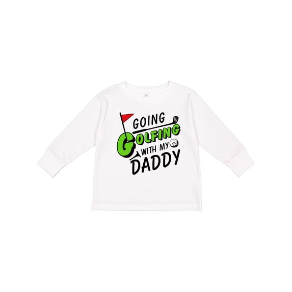 Inktastic Going Golfing with my Daddy- kids golf Boys or Girls Long Sleeve Toddler T-Shirt
