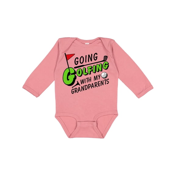 Inktastic Going Golfing with my Grandparents- kids golf Boys or Girls Long Sleeve Baby Bodysuit