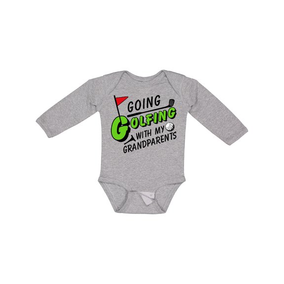 Inktastic Going Golfing with my Grandparents- kids golf Boys or Girls Long Sleeve Baby Bodysuit