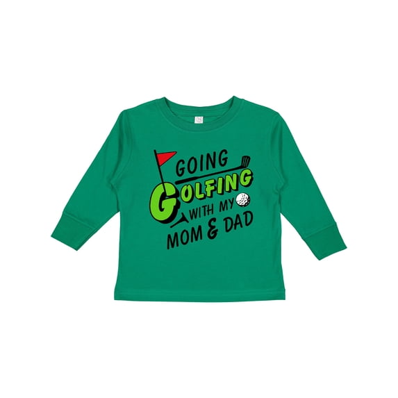 Inktastic Going Golfing with my Mom and Dad- kids golf Boys or Girls Long Sleeve Toddler T-Shirt