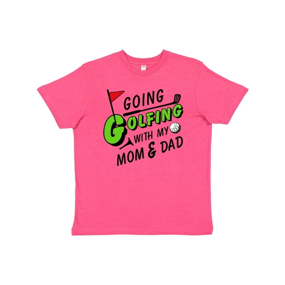 Inktastic Going Golfing with my Mom and Dad- kids golf Youth T-Shirt