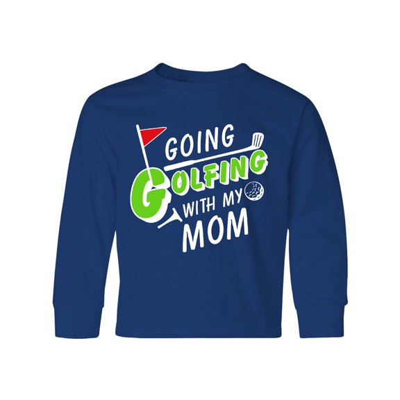 Inktastic Going Golfing with my Mom- kids golf Long Sleeve Youth T-Shirt