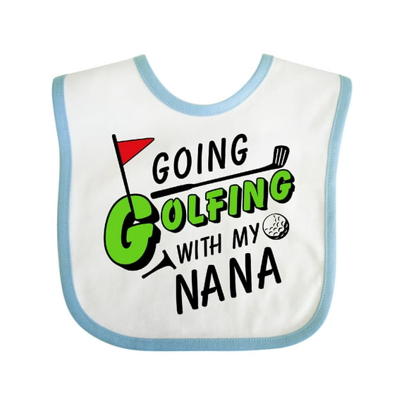 Inktastic Going Golfing with my Nana- kids golf Boys or Girls Baby Bib