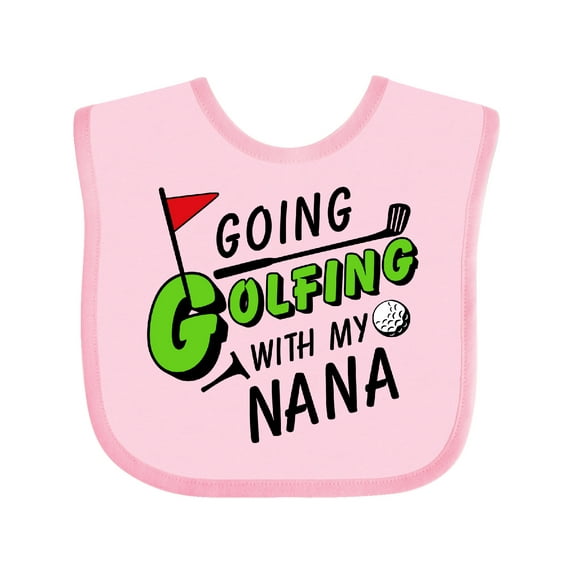 Inktastic Going Golfing with my Nana- kids golf Boys or Girls Baby Bib