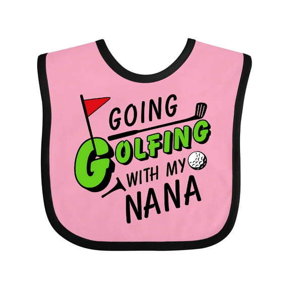 Inktastic Going Golfing with my Nana- kids golf Boys or Girls Baby Bib