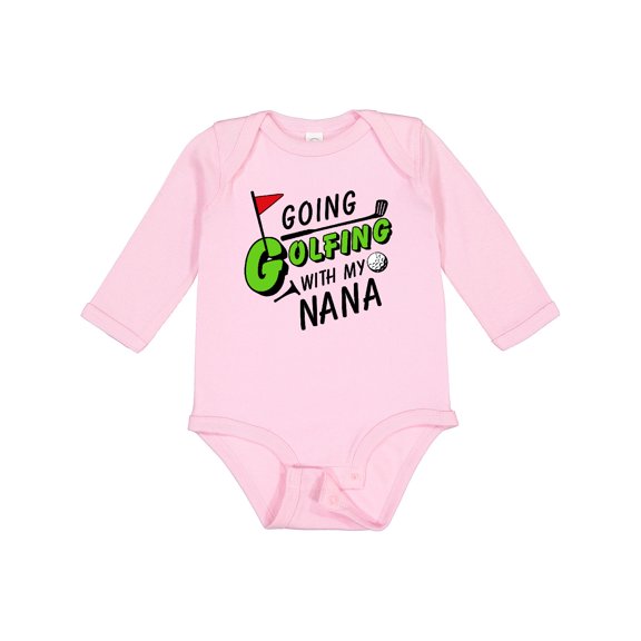 Inktastic Going Golfing with my Nana- kids golf Boys or Girls Long Sleeve Baby Bodysuit