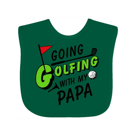 Inktastic Going Golfing with My Papa Kids Golf Boys or Girls Baby Bib