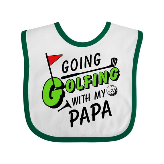 Inktastic Going Golfing with My Papa Kids Golf Boys or Girls Baby Bib