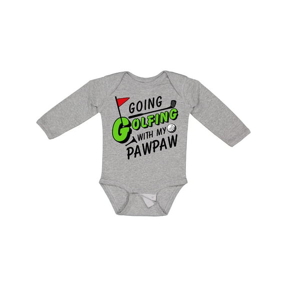 Inktastic Going Golfing with my Pawpaw- kids golf Boys or Girls Long Sleeve Baby Bodysuit