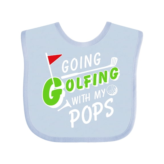 Inktastic Going Golfing with My Pops Kids Golf Boys or Girls Baby Bib