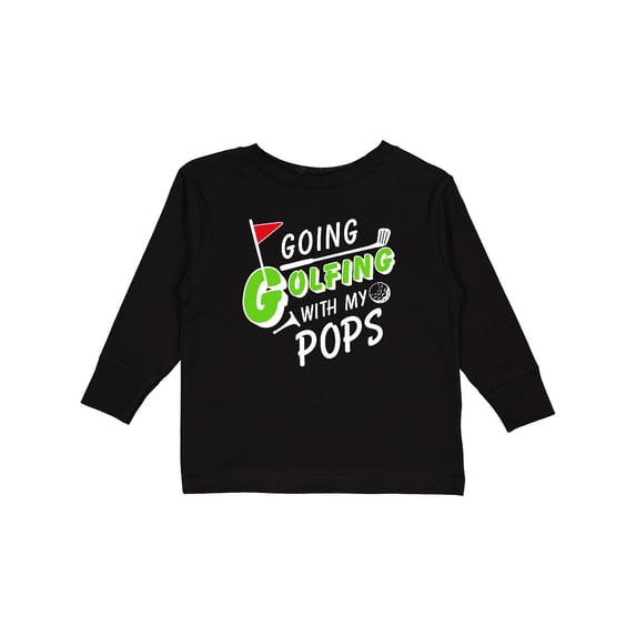 Inktastic Going Golfing with my Pops- kids golf Boys or Girls Long Sleeve Toddler T-Shirt