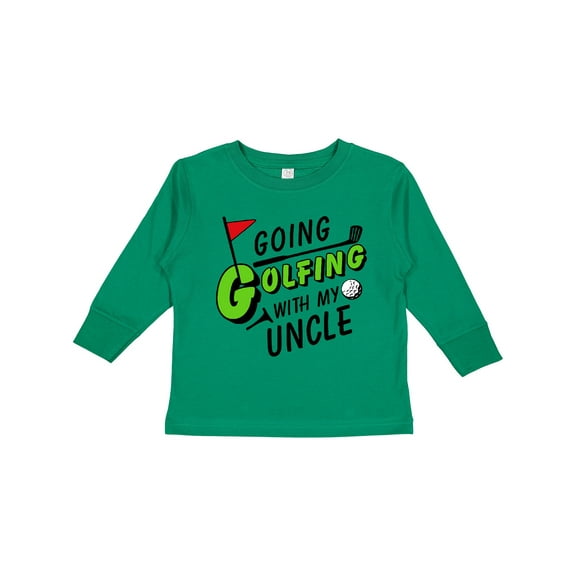 Inktastic Going Golfing with My Uncle Kids Golf Boys or Girls Long Sleeve Toddler T-Shirt