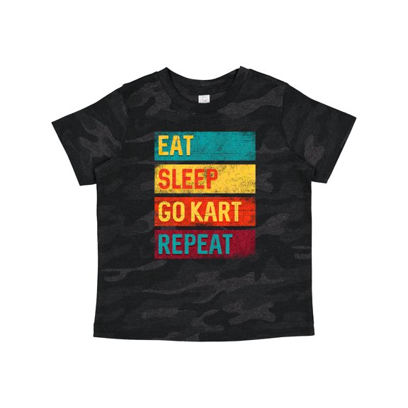 Inktastic Gokarting Eat Sleep Go Kart Repeat Boys or Girls Toddler T-Shirt