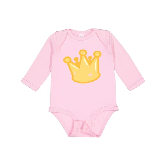 Inktastic Gold Crown Boys or Girls Long Sleeve Baby Bodysuit