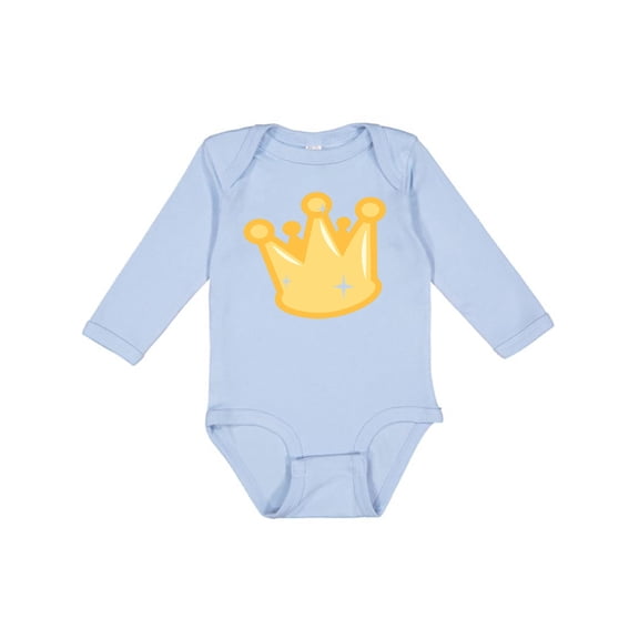 Inktastic Gold Crown Boys or Girls Long Sleeve Baby Bodysuit
