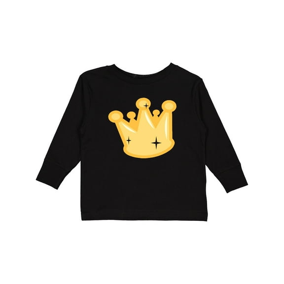 Inktastic Gold Crown Boys or Girls Long Sleeve Toddler T-Shirt