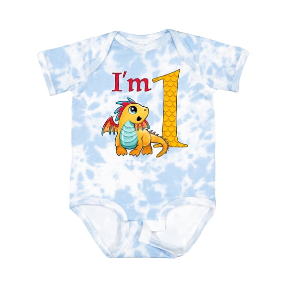 Inktastic Gold and Red Baby Dragon First Birthday Boys or Girls Baby Bodysuit