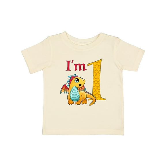 Inktastic Gold and Red Baby Dragon First Birthday Boys or Girls Baby T-Shirt