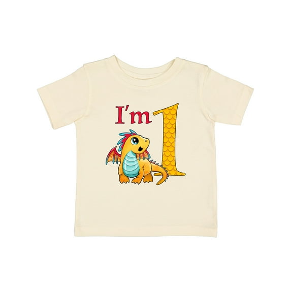 Inktastic Gold and Red Baby Dragon First Birthday Boys or Girls Baby T-Shirt