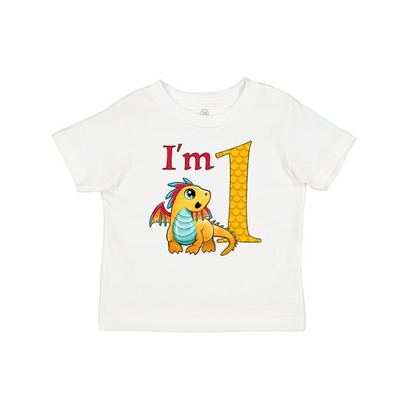 Inktastic Gold and Red Baby Dragon First Birthday Boys or Girls Baby T-Shirt