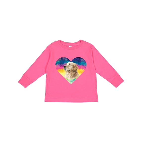 Inktastic Golden Retriever Dog Retro Girls Long Sleeve Toddler T-Shirt