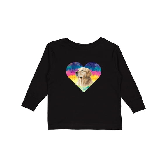 Inktastic Golden Retriever Dog Retro Girls Long Sleeve Toddler T-Shirt