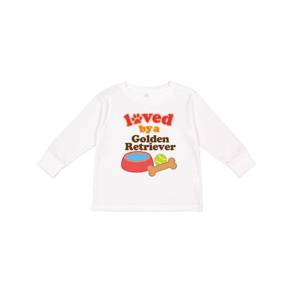 Inktastic Golden Retriever Loved By A (Dog Breed) Boys or Girls Long Sleeve Toddler T-Shirt