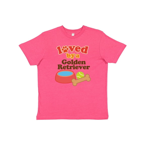 Inktastic Golden Retriever Loved By A (Dog Breed) Youth T-Shirt