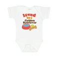 thumbnail image 1 of Inktastic Golden Retriever Loved by a Boys or Girls Baby Bodysuit, 1 of 5