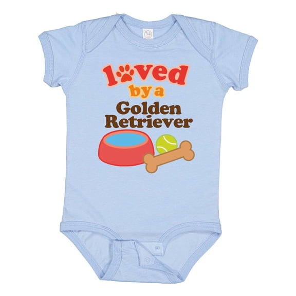 Inktastic Golden Retriever Loved by a Boys or Girls Baby Bodysuit