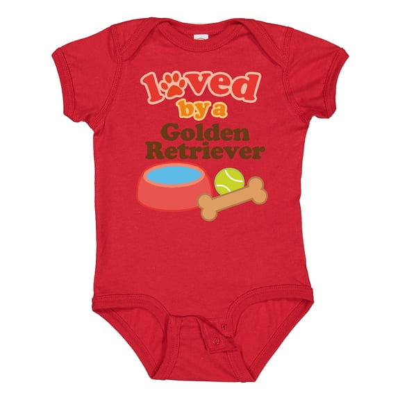 Inktastic Golden Retriever Loved by a Boys or Girls Baby Bodysuit