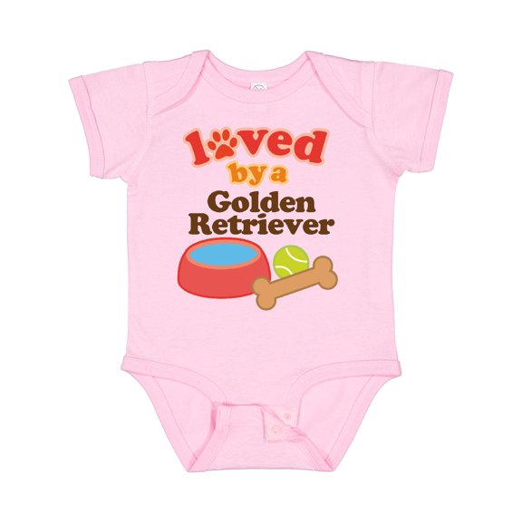 Inktastic Golden Retriever Loved by a Boys or Girls Baby Bodysuit