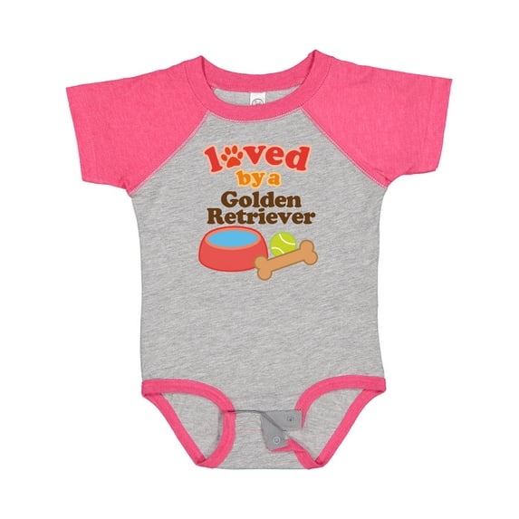 Inktastic Golden Retriever Loved by a Boys or Girls Baby Bodysuit