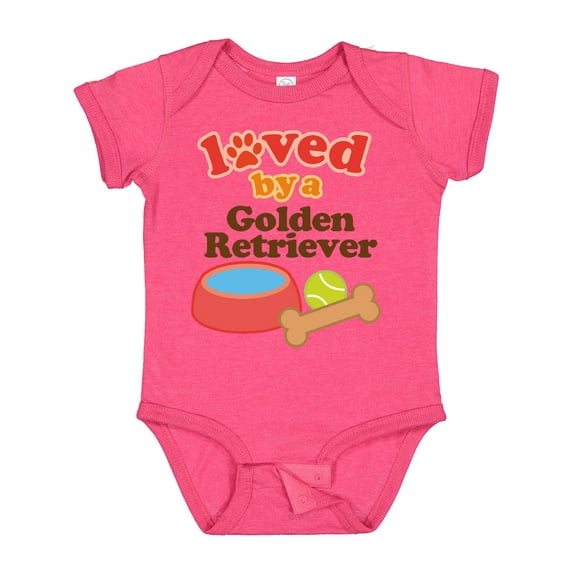 Inktastic Golden Retriever Loved by a Boys or Girls Baby Bodysuit
