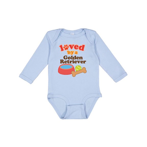 Inktastic Golden Retriever Loved by a Boys or Girls Long Sleeve Baby Bodysuit